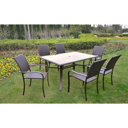 Set mobilier gradina Kring Amalfi cu o masa si 6 scaune, Maro – Review util