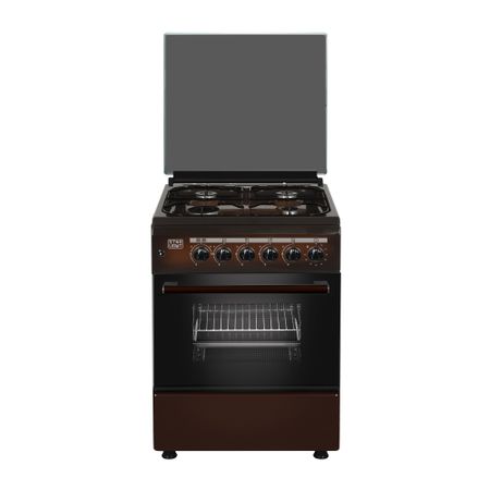 Aragaz Star-Light FCF58GRTBR, Gaz, 4 arzatoare, Aprindere electrica, Siguranta plita si cuptor, Grill, Rotisor, Timer, 58 cm, Maro