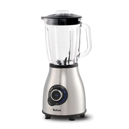 Blender Tefal Mastermix BL850D38, 1400W, cutit Tripl’ Ax cu 6 lame, recipient sticla, 3 programe, variator, capacite vas 1.75L Inox/Negru