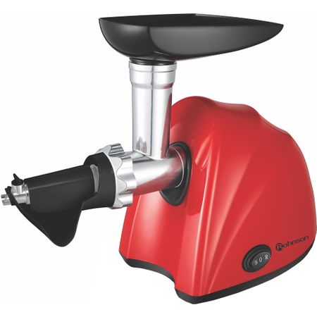 Masina de tocat Rohnson R547, 1500W, functie reverse, Accesoriu rosii/carnati, Cutit Inox, Rosu